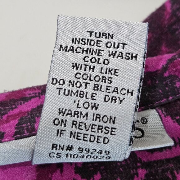 Catherines Button-Down Shirt 4X Faux Micro Suede Purple Black Brocade - Picture 7 of 9